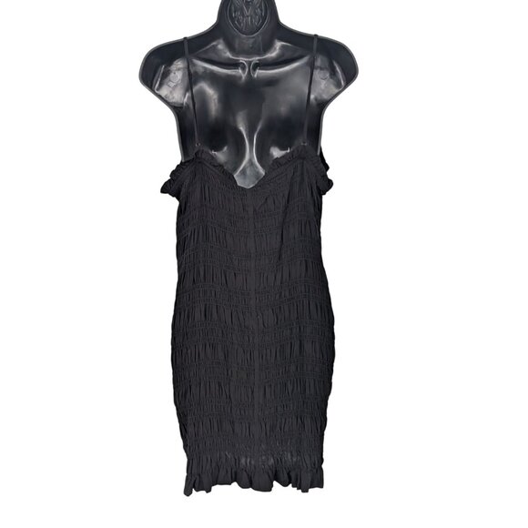 H&M Smocked bodycon Mini Dress Women Size XL Ruffle Ruched Y2K Cocktail Coquette - Picture 2 of 10